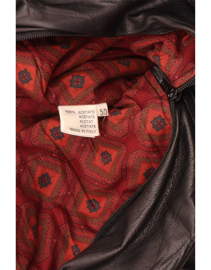Giacca in pelle vintage da uomo IT 50 grande nera