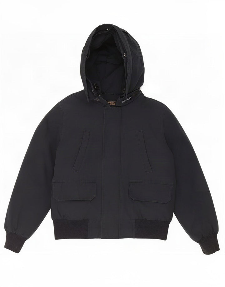Giacca imbottita con cappuccio da bambino Woolrich 9-10 anni in cotone nero