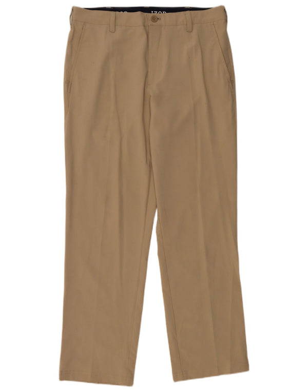 Pantaloni chino dritti da donna Izod W32 L30 poliestere beige