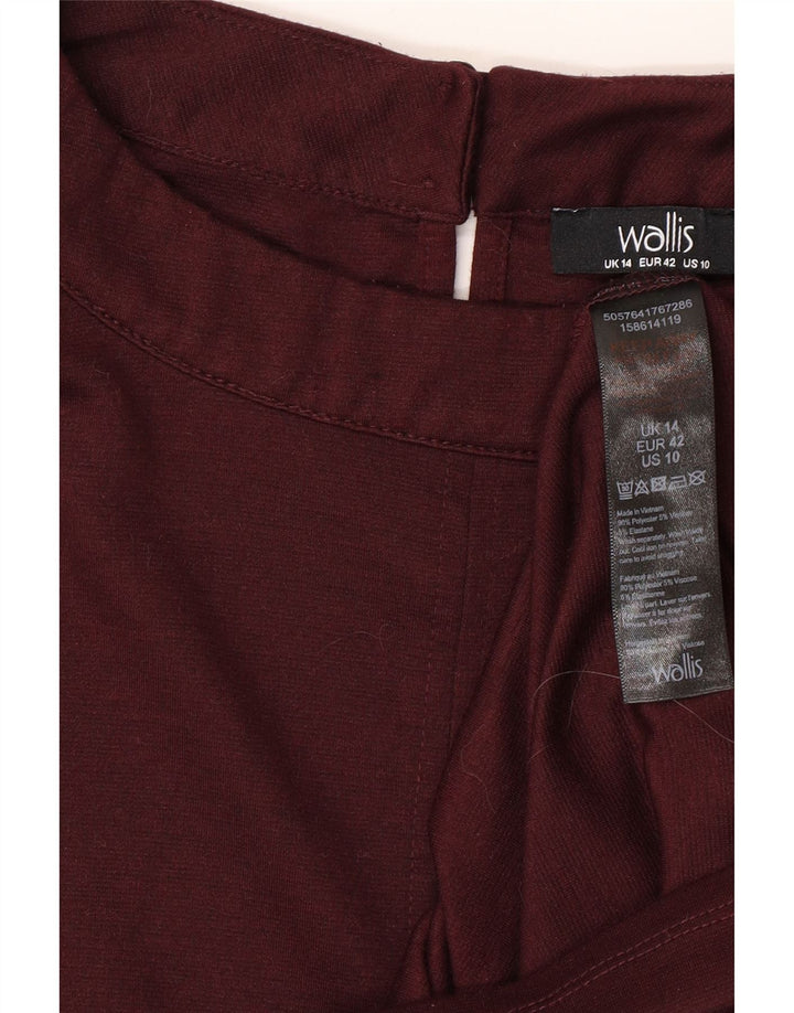 WALLIS Womens Sheath Dress UK 14 Large Maroon Polyester