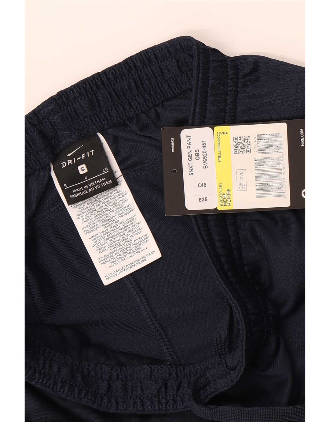 Pantaloni da tuta Nike da uomo piccoli in poliestere blu navy