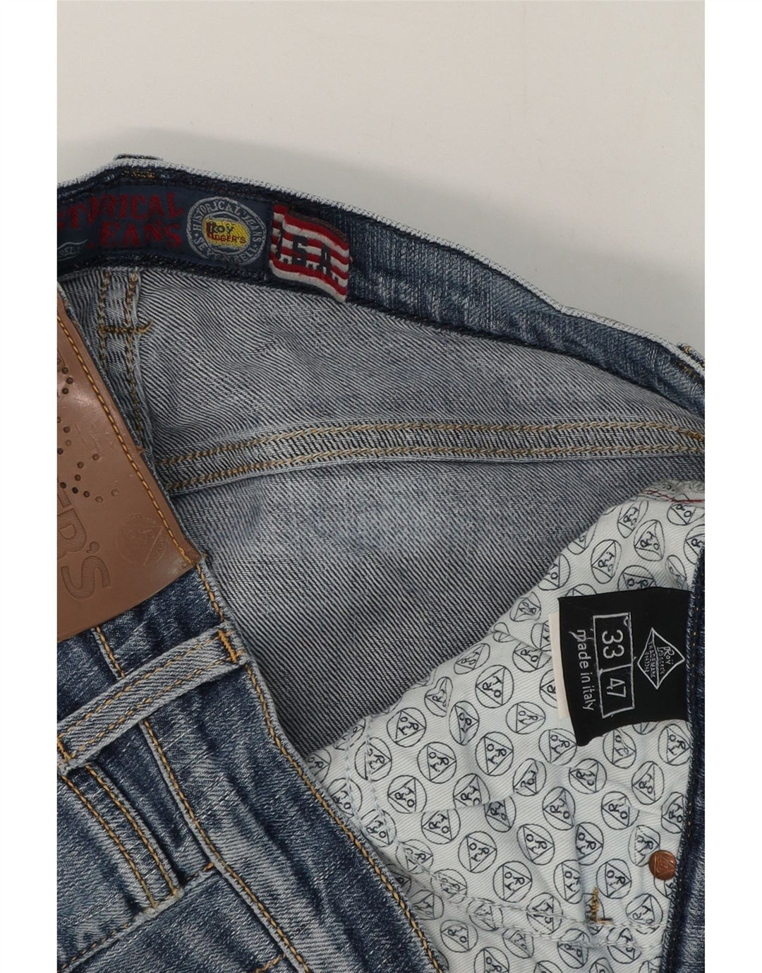 Jeans slim da uomo Roy Rogers W33 L30 cotone blu
