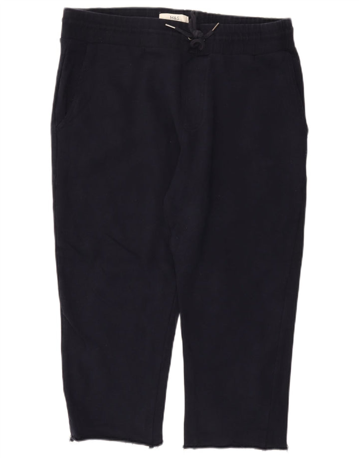 Pantaloni da tuta corti Marks & Spencer da donna UK 16 Large Blu Navy