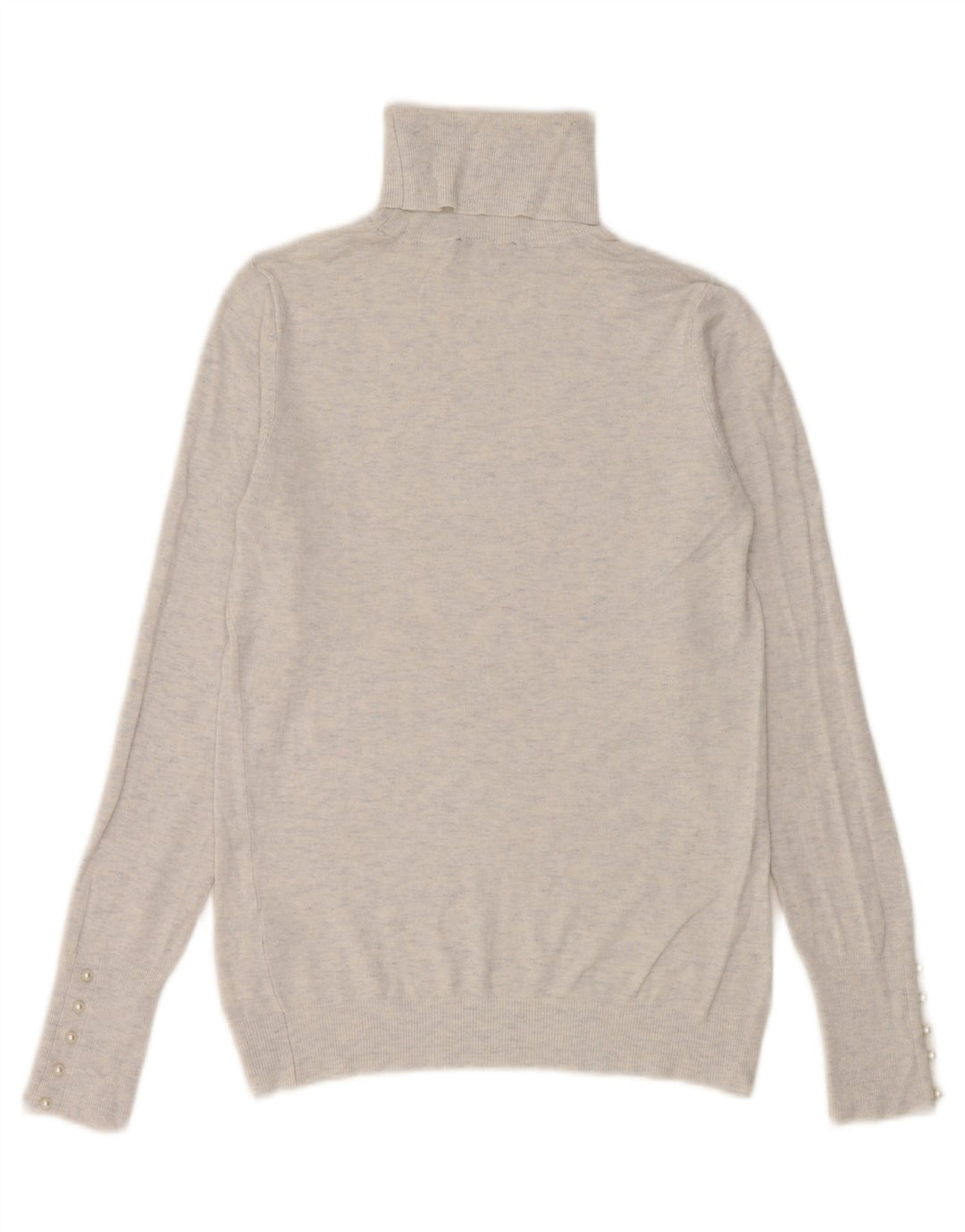 Maglione maglione a collo alto da donna Zara UK 12 Viscosa screziata bianca media