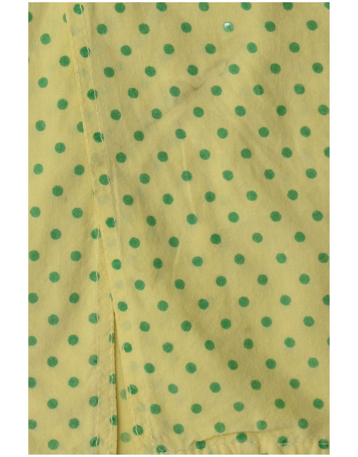 SASCH Camicia a maniche corte da uomo in cotone a pois gialli grandi