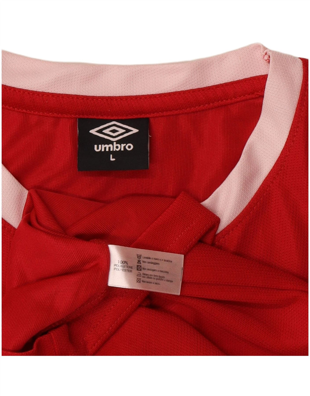 Umbro T-shirt grafica da donna Top UK 16 Large Rosso Poliestere