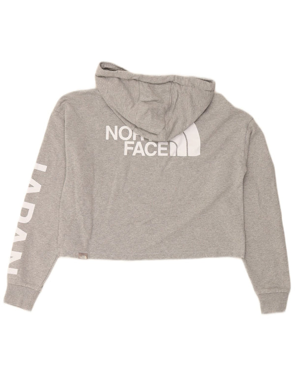 THE NORTH FACE Maglione con cappuccio grafico da donna corto UK 14 Cotone grigio medio