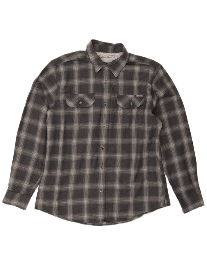 Eddie Bauer Camicia da uomo in flanella Grande poliestere a quadri blu navy