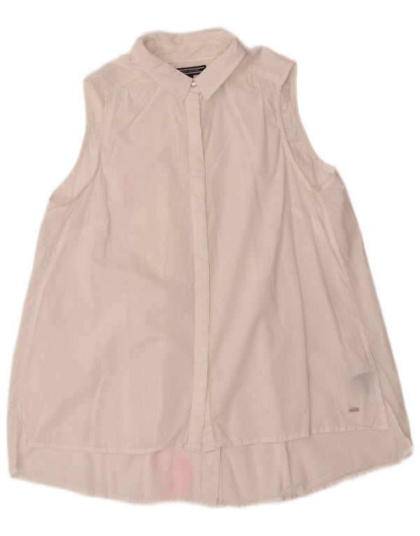Camicetta senza maniche da donna Tommy Hilfiger US 6 cotone bianco medio