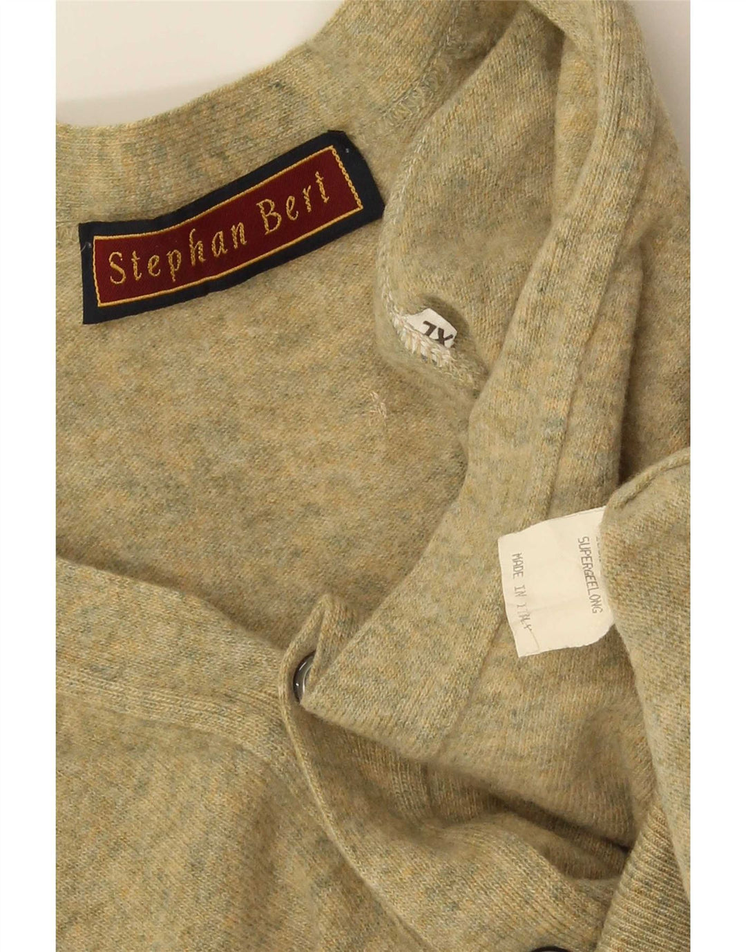 Maglione cardigan da uomo vintage XL in lana verde