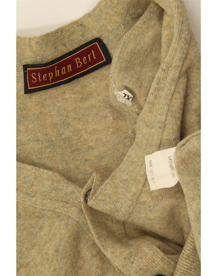 Maglione cardigan da uomo vintage XL in lana verde