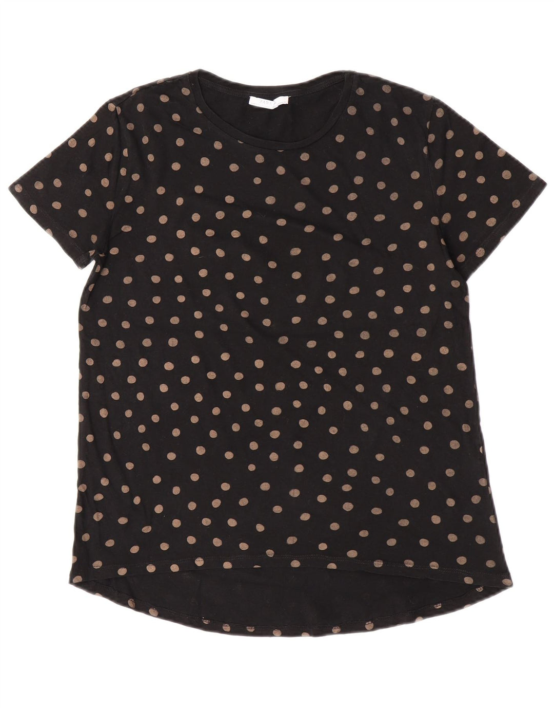 T-shirt Zara da donna Top UK 10 piccolo a pois neri