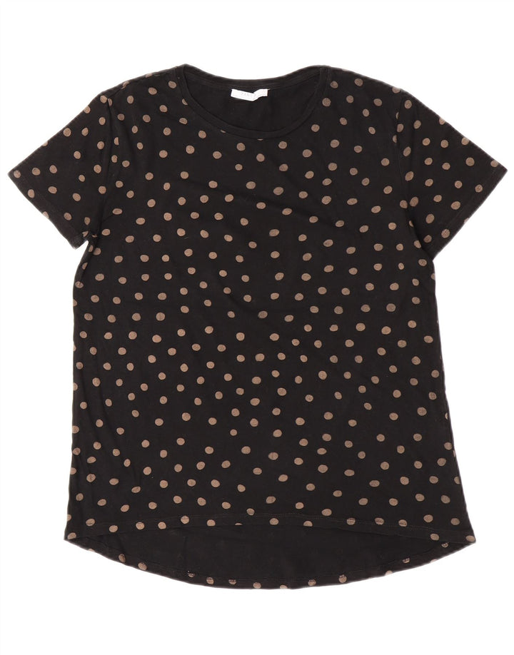 T-shirt Zara da donna Top UK 10 piccolo a pois neri