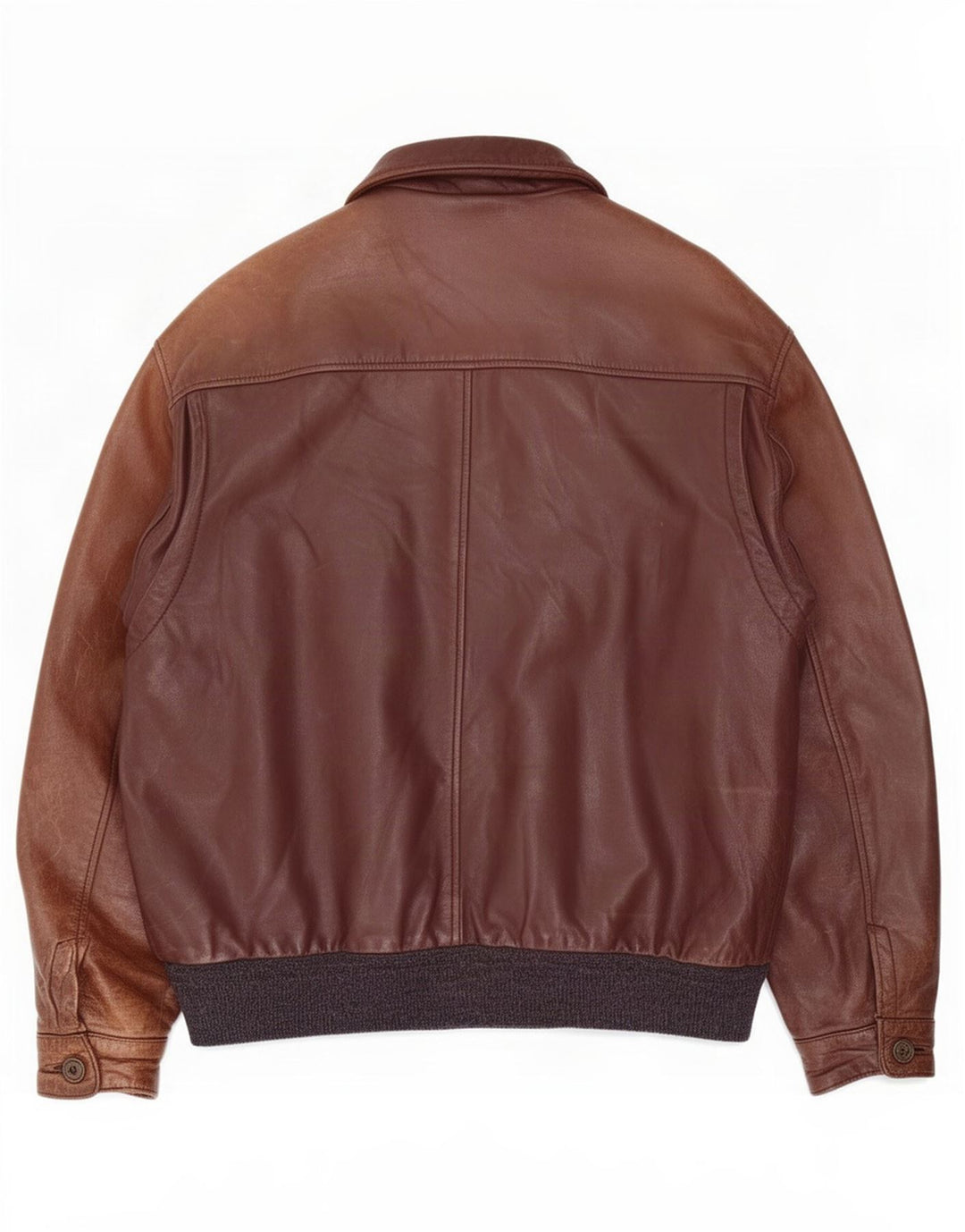 Giacca in pelle vintage da uomo UK 40 grande color marrone