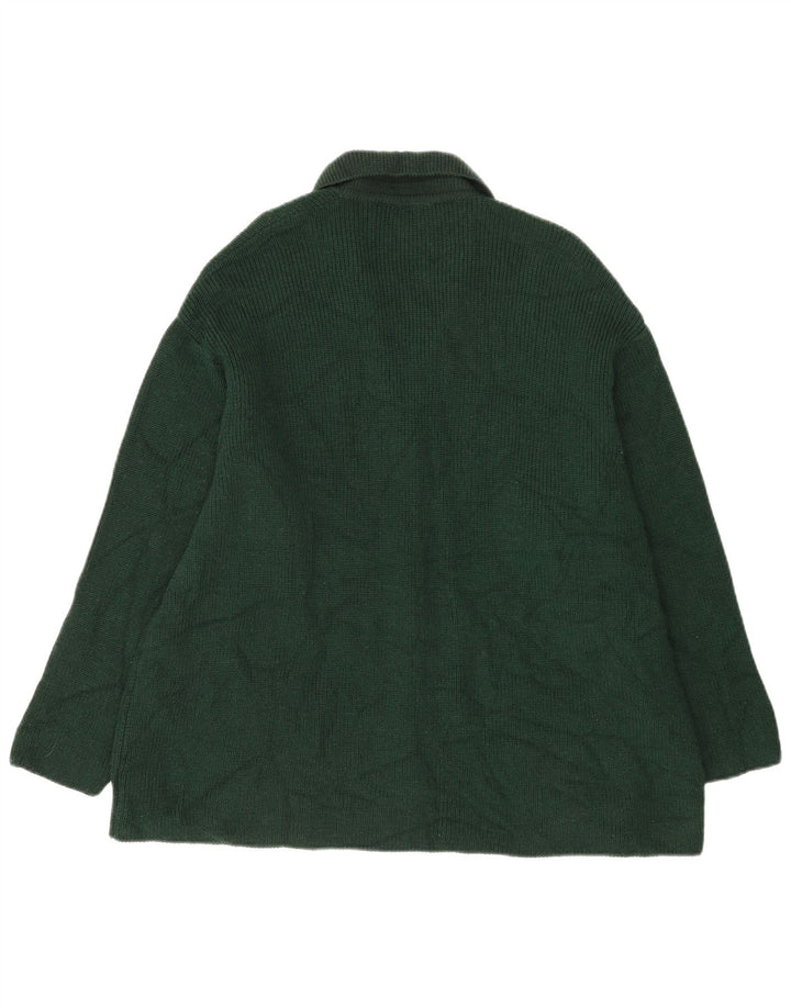 Maglione cardigan da donna Marks & Spencer UK 22 3XL lana verde