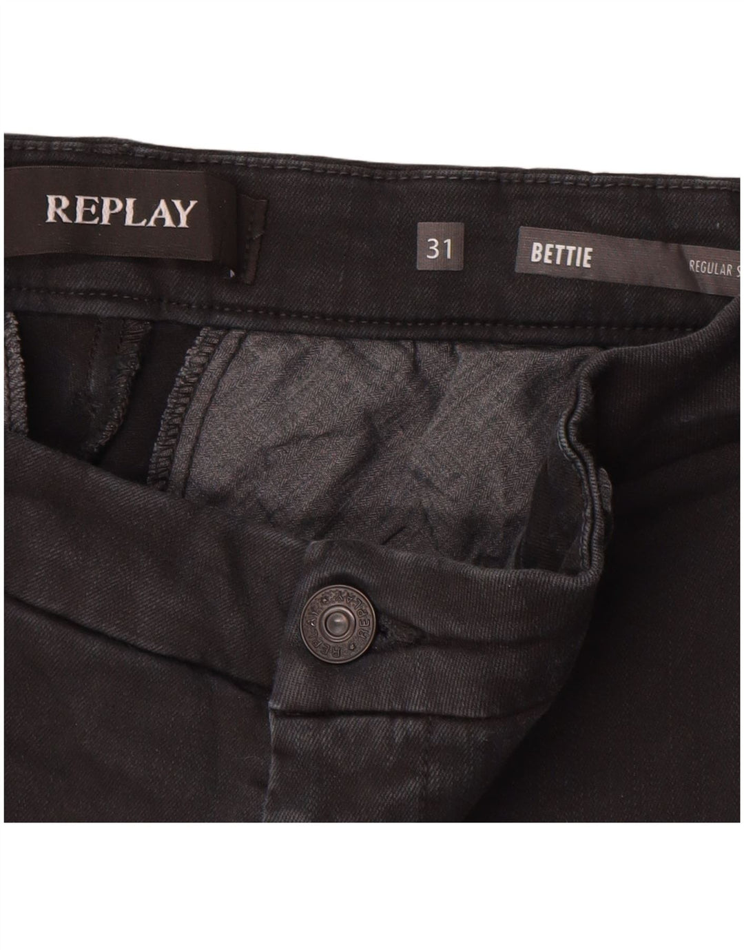 REPLAY Pantaloni chino da donna vestibilità regolare W31 L29 cotone nero
