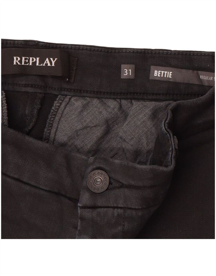 REPLAY Pantaloni chino da donna vestibilità regolare W31 L29 cotone nero