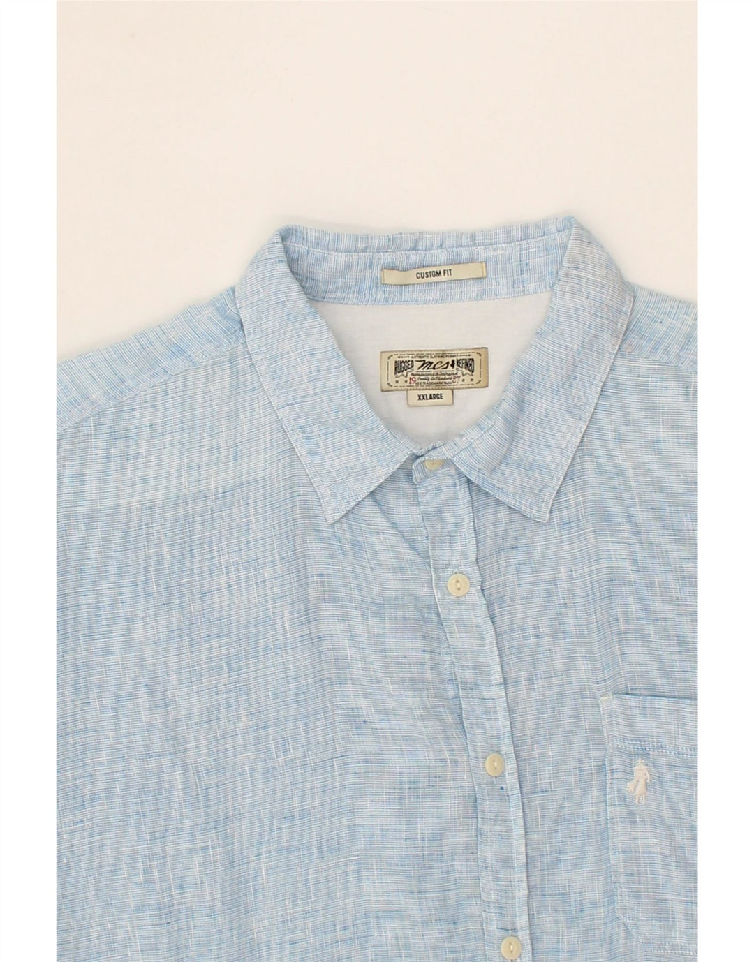 MARLBORO CLASSICS Camicia da uomo su misura 2XL Lino blu