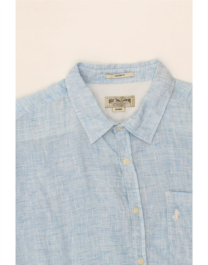 MARLBORO CLASSICS Camicia da uomo su misura 2XL Lino blu