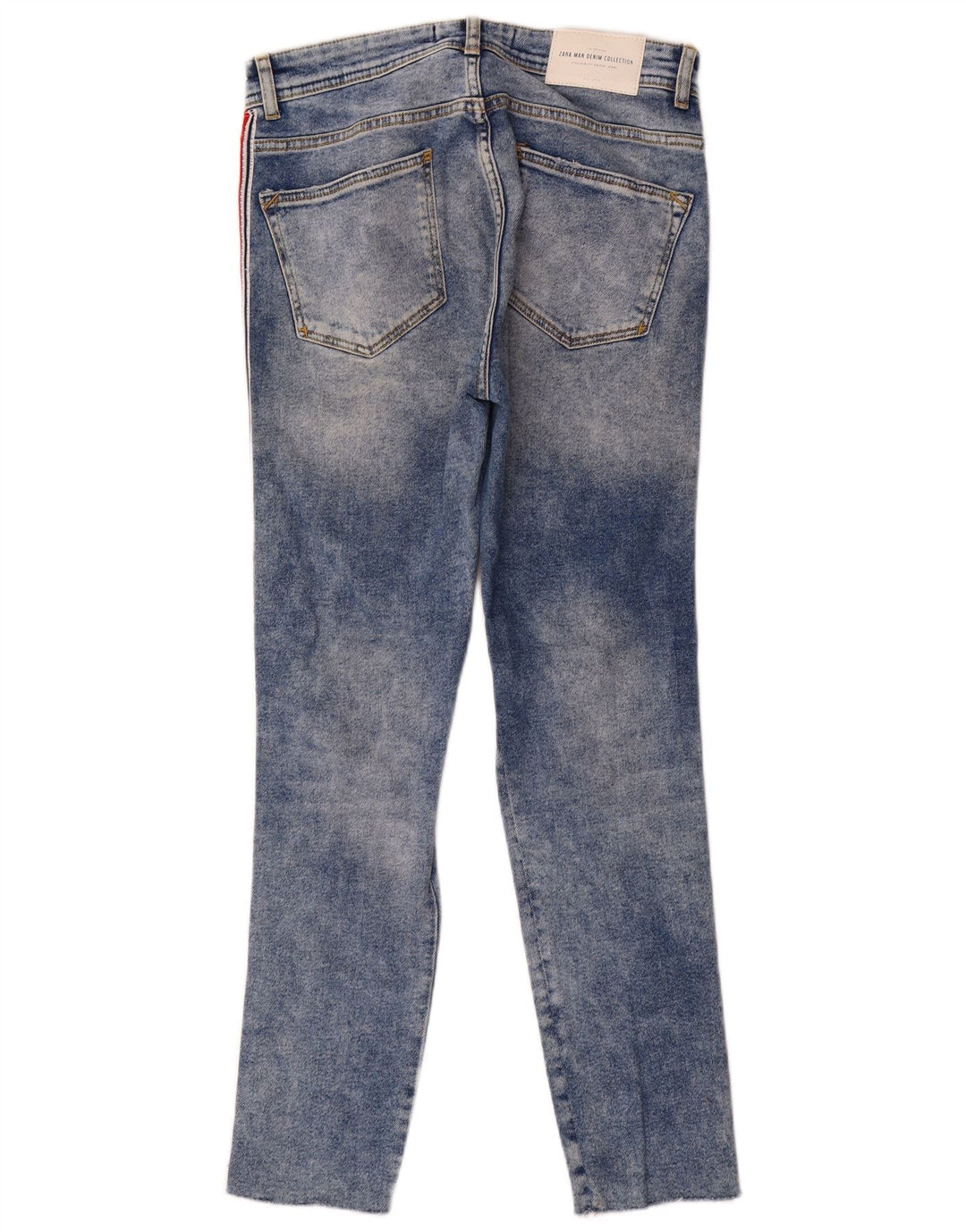 Jeans slim invecchiati da uomo Zara EU 38 Small W30 L28 Blue Colourblock