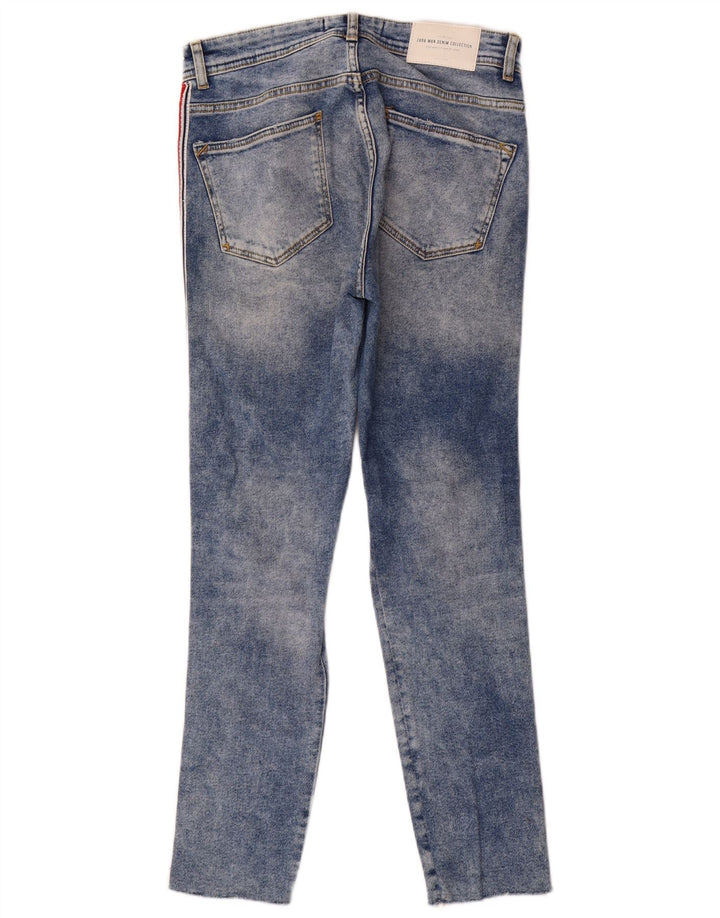 Jeans slim invecchiati da uomo Zara EU 38 Small W30 L28 Blue Colourblock