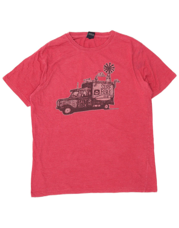 Saltrock Mens Graphic T-Shirt Top Small Red Cotton