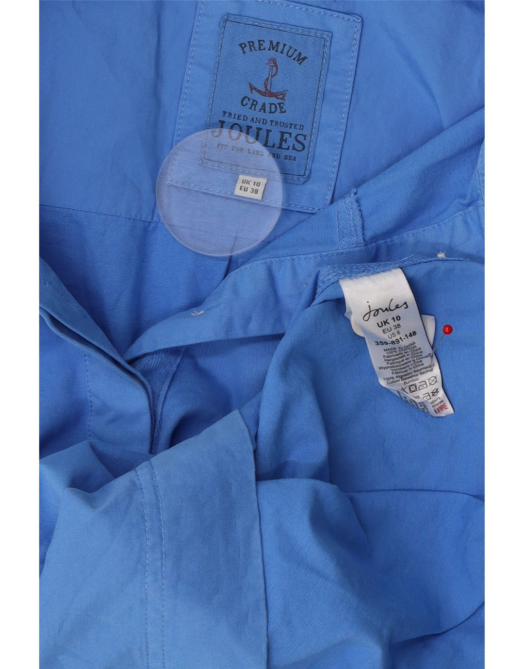 Camicia pullover oversize da donna Joules UK 10 piccola in cotone blu
