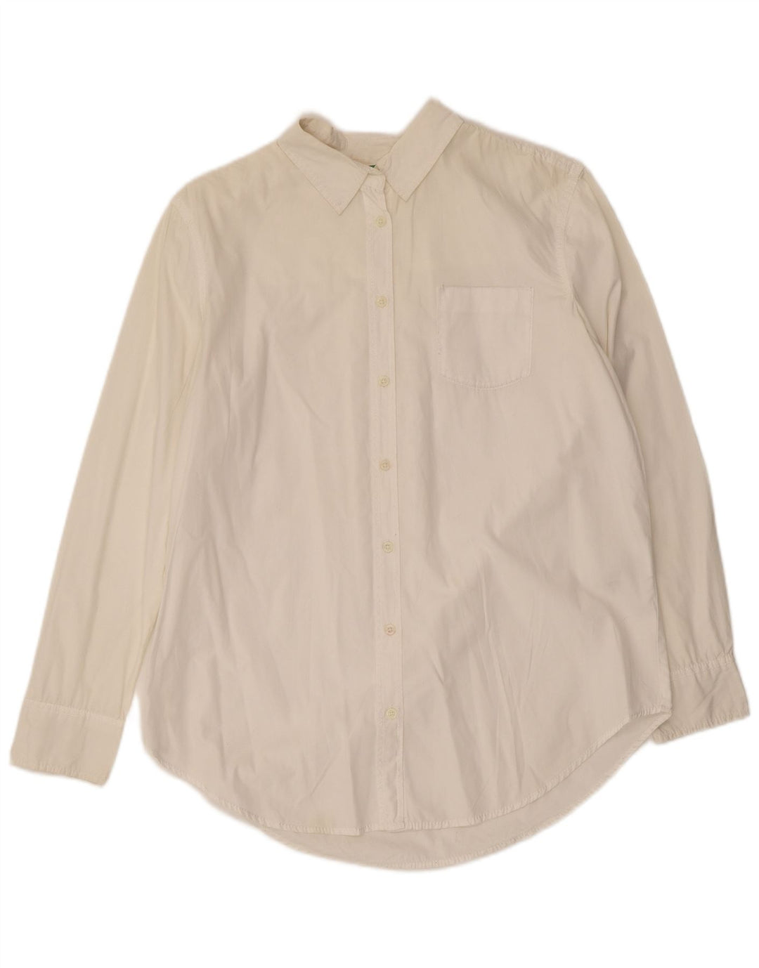 Camicia oversize da donna BENETTON UK 6 XS cotone bianco