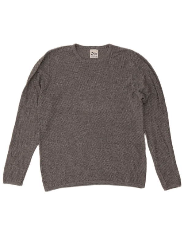 Maglione maglione girocollo da uomo Zara grigio medio
