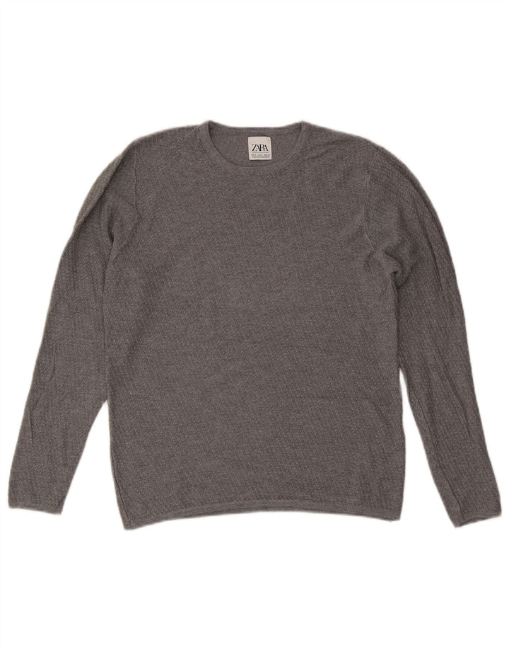 Maglione maglione girocollo da uomo Zara grigio medio