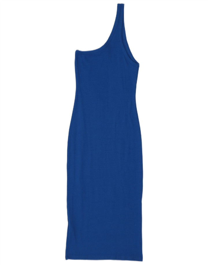 Abito monospalla da donna Zara UK 12 cotone blu medio