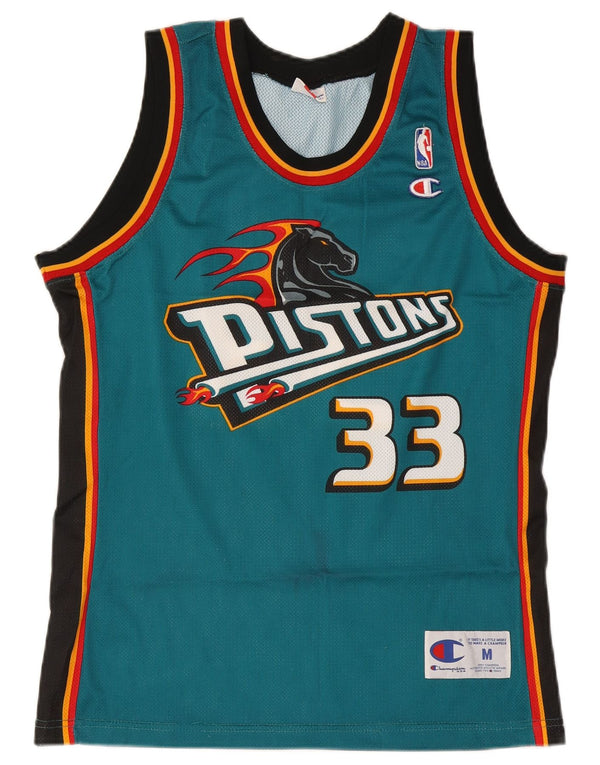 Maglia Champion Mitchell&Ness Grant Hill Detroit Pistons da uomo Top M Blu