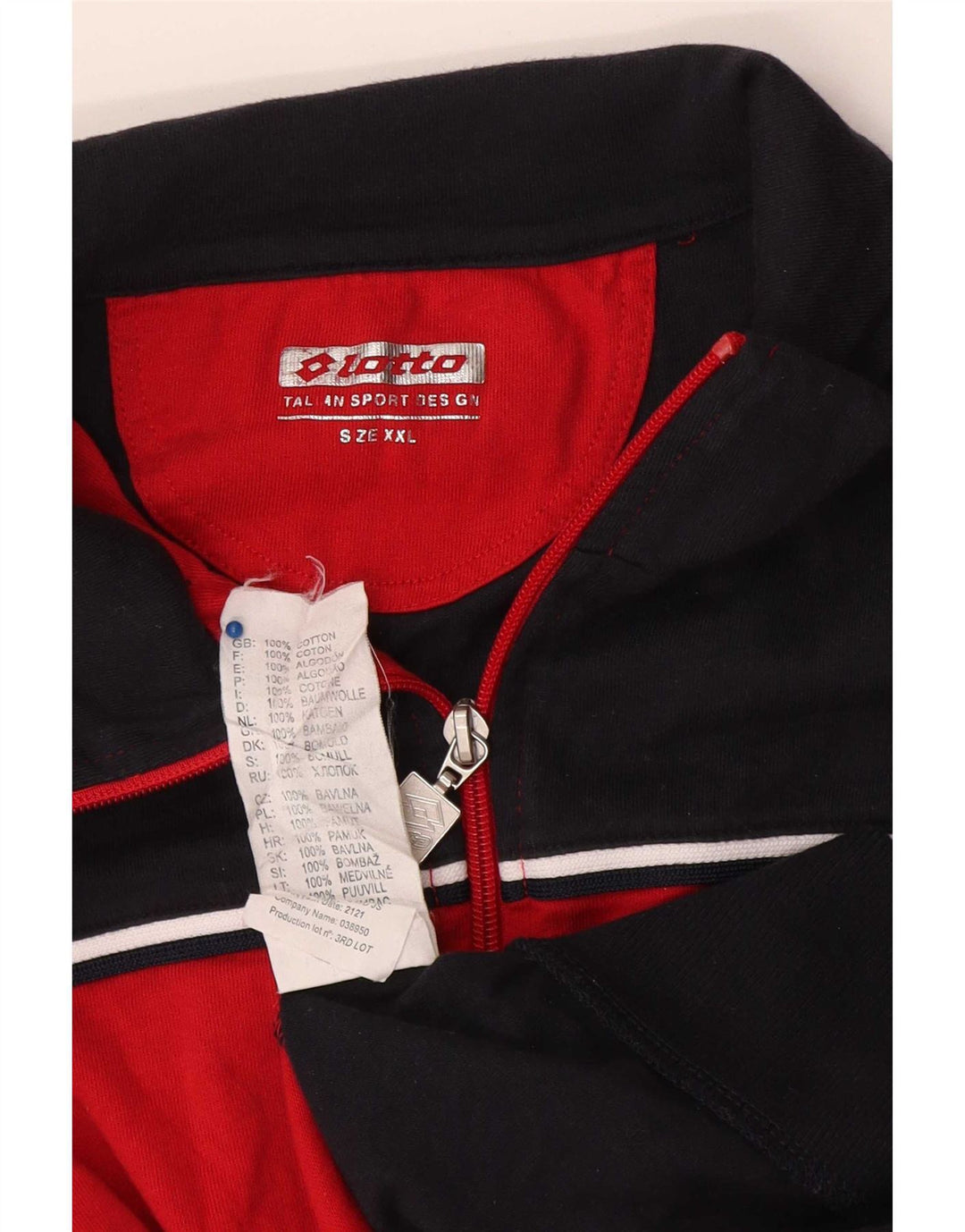 Giacca da tuta da uomo Lotto 2XL Cotone color block rosso