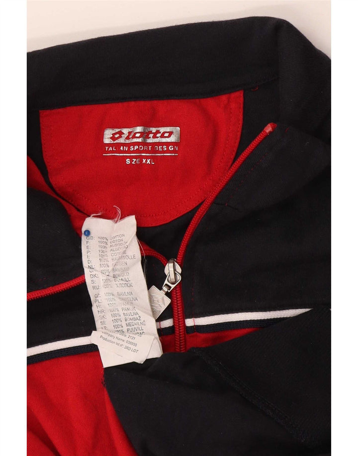 Giacca da tuta da uomo Lotto 2XL Cotone color block rosso