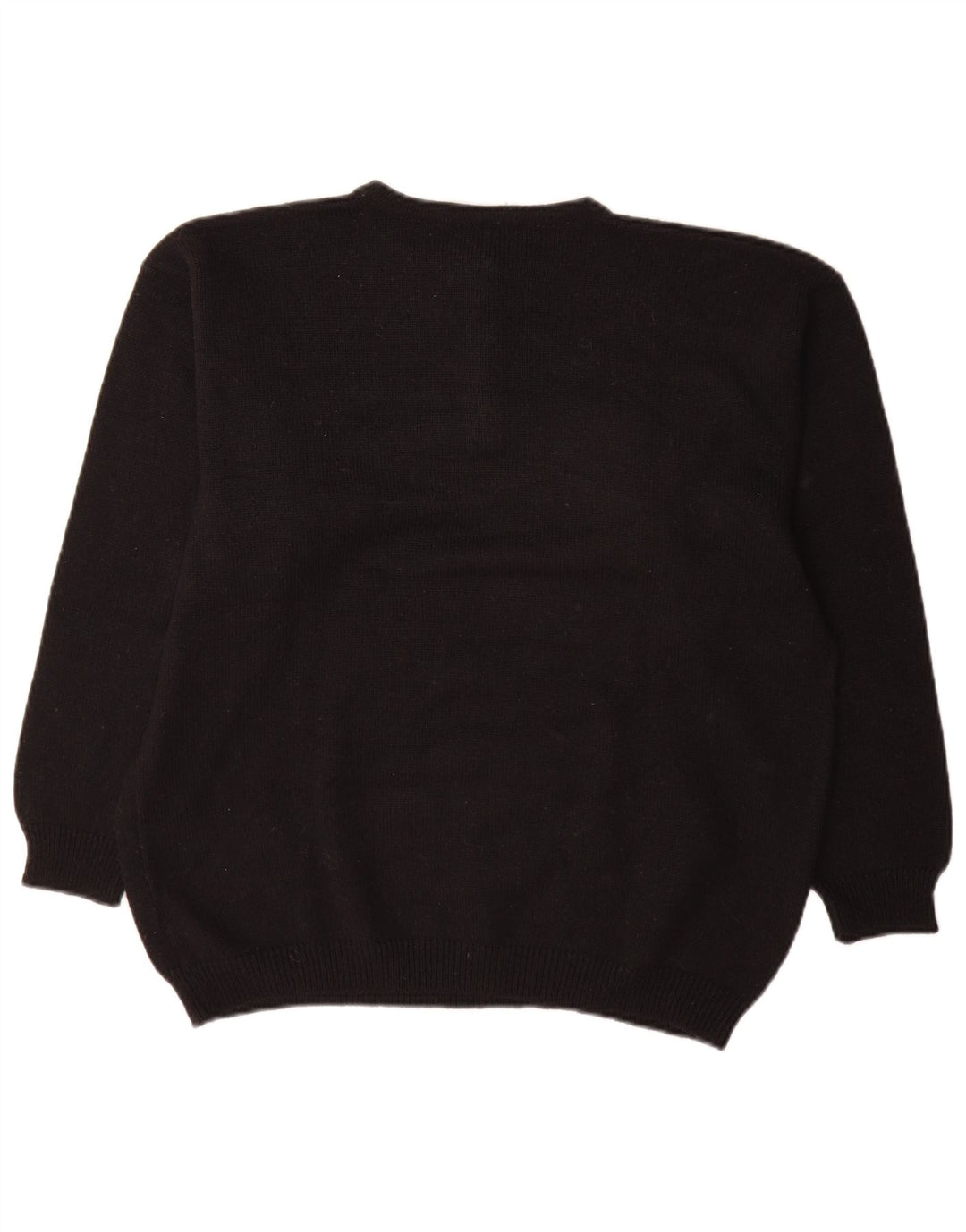Baldini Maglione da Donna con Collo a Bottoni Maglione UK 16 Grande Nero Argyle/Diamante