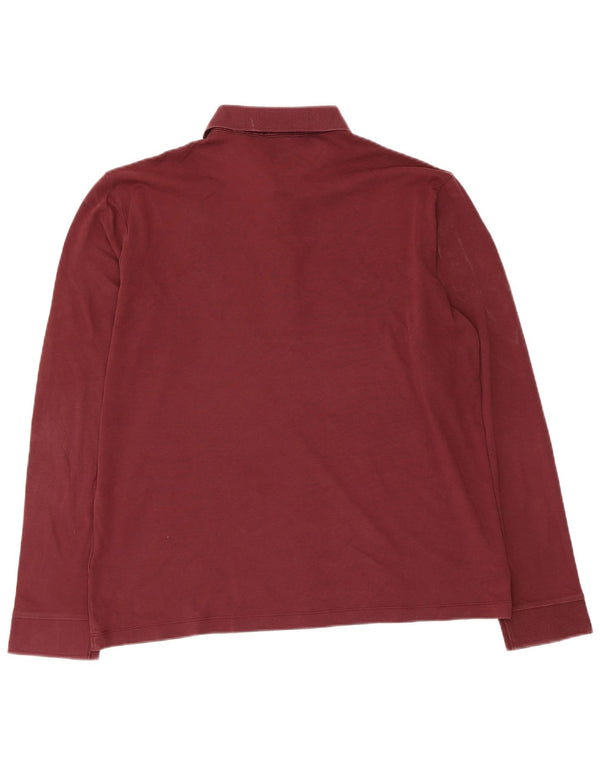 Polo Hugo Boss da uomo a maniche lunghe vestibilità regolare XL in cotone bordeaux