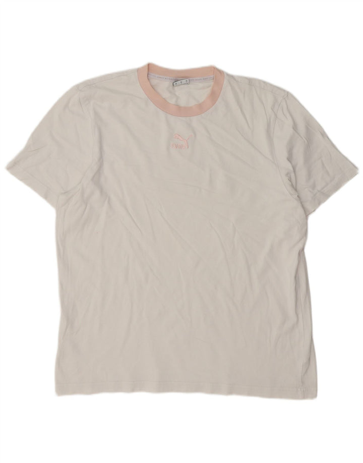 T-shirt da uomo PUMA Top Large in cotone bianco