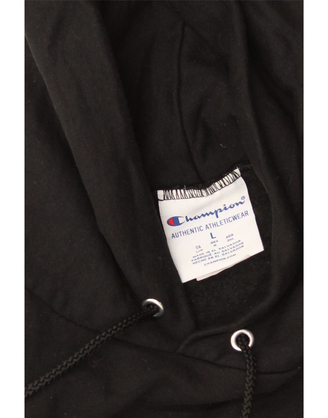 Maglione con cappuccio da uomo CHAMPION grande in cotone nero
