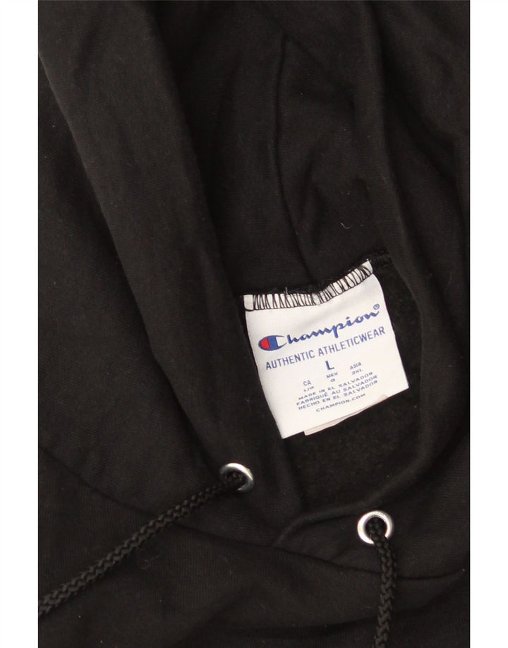 Maglione con cappuccio da uomo CHAMPION grande in cotone nero