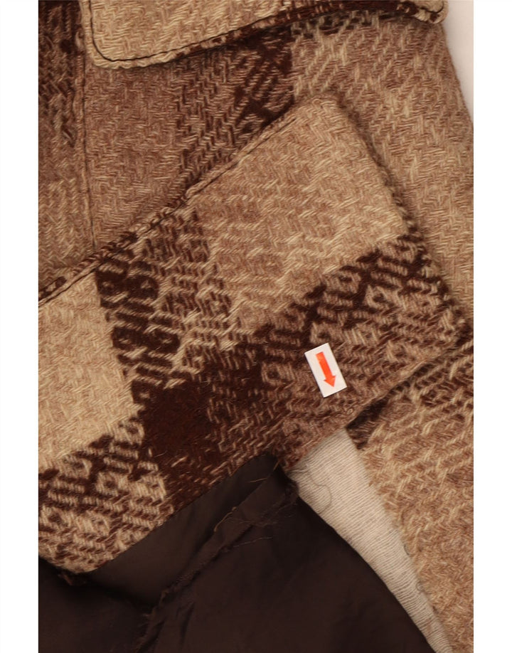 VINTAGE Womens Overcoat UK 8 Small Brown Check Vintage Vintage and Second-Hand Vintage from Messina Hembry 