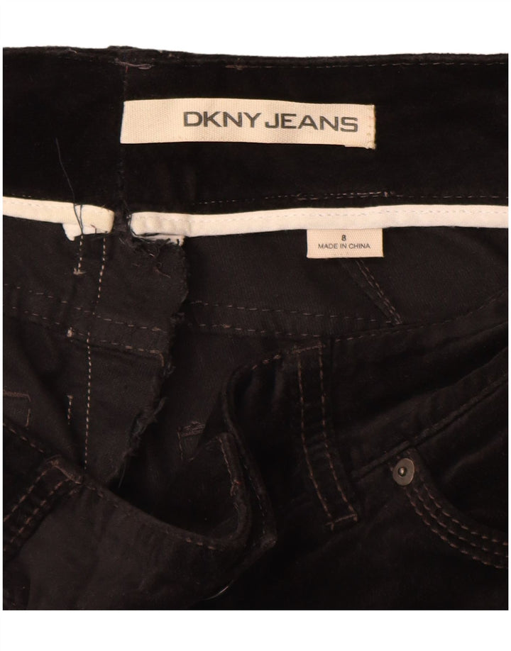 Pantaloni casual dritti in velluto da donna DKNY US 8 medi W30 L33 neri