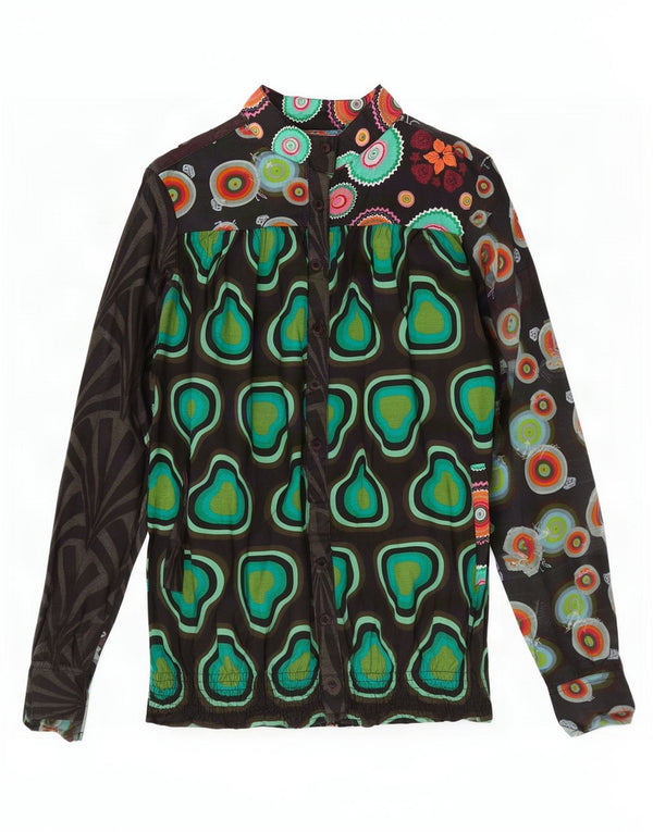 Desigual Camicia da donna con motivo astratto, camicetta UK 18 XL multicolore