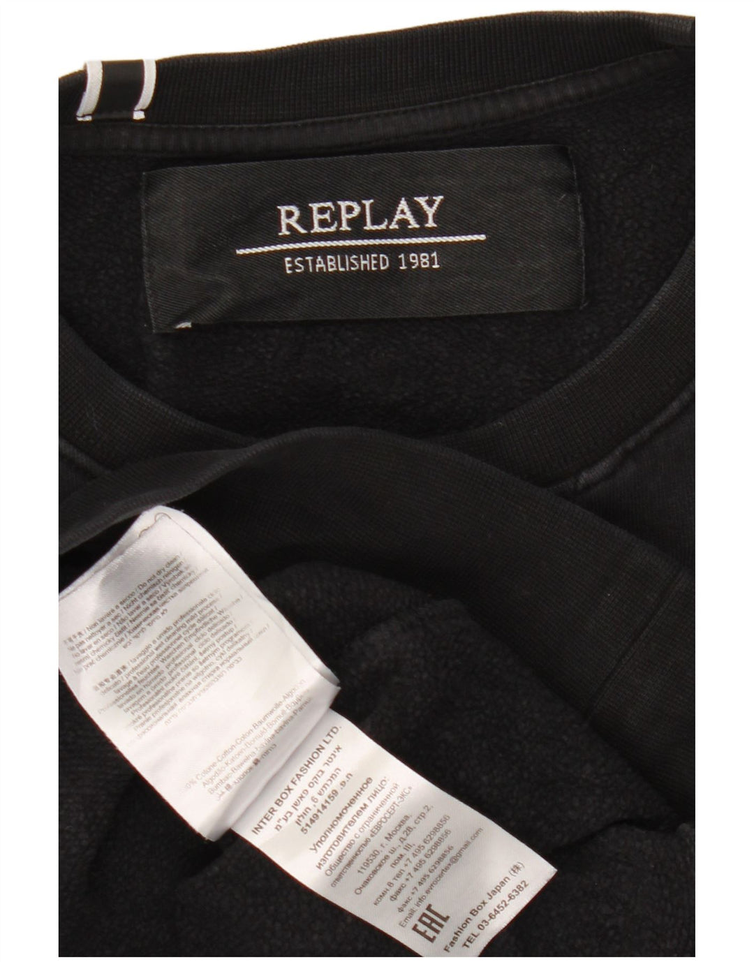 Felpa da donna Replay Jumper UK 16 grande cotone nero