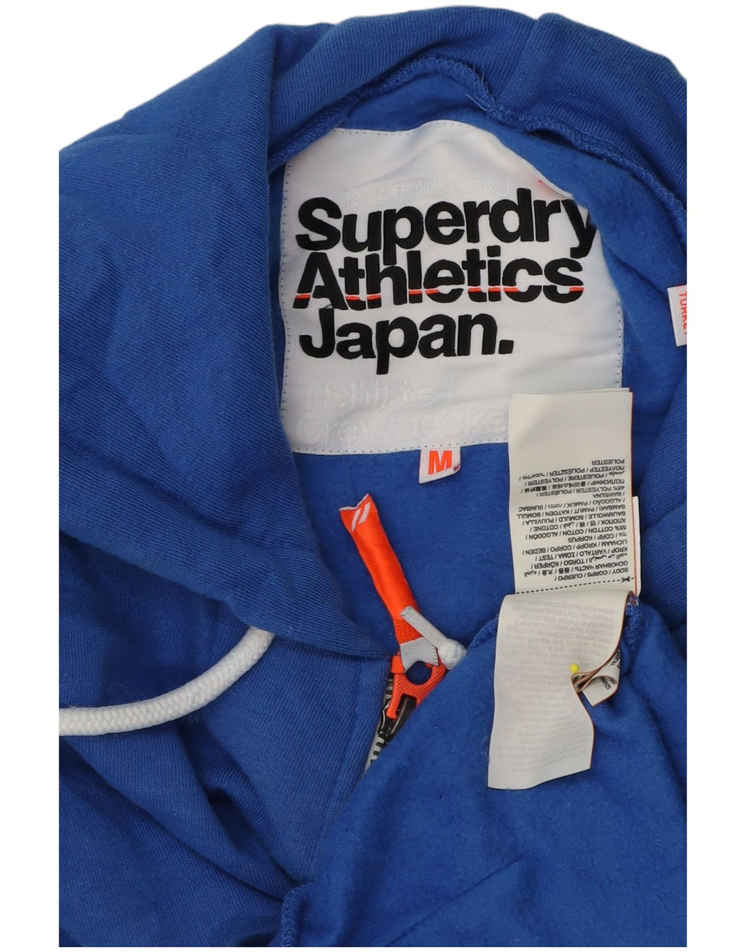 Maglione con cappuccio e zip da uomo Superdry in cotone blu medio