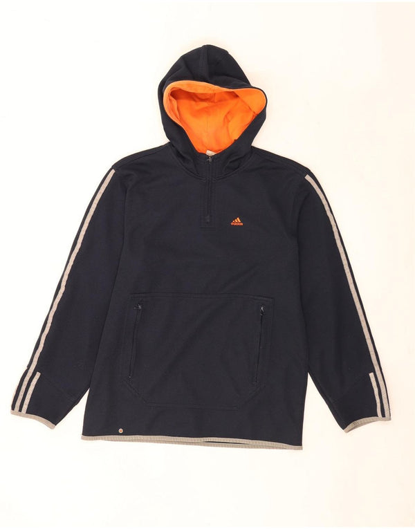 Felpa con cappuccio da uomo Adidas XS blu navy sportivo