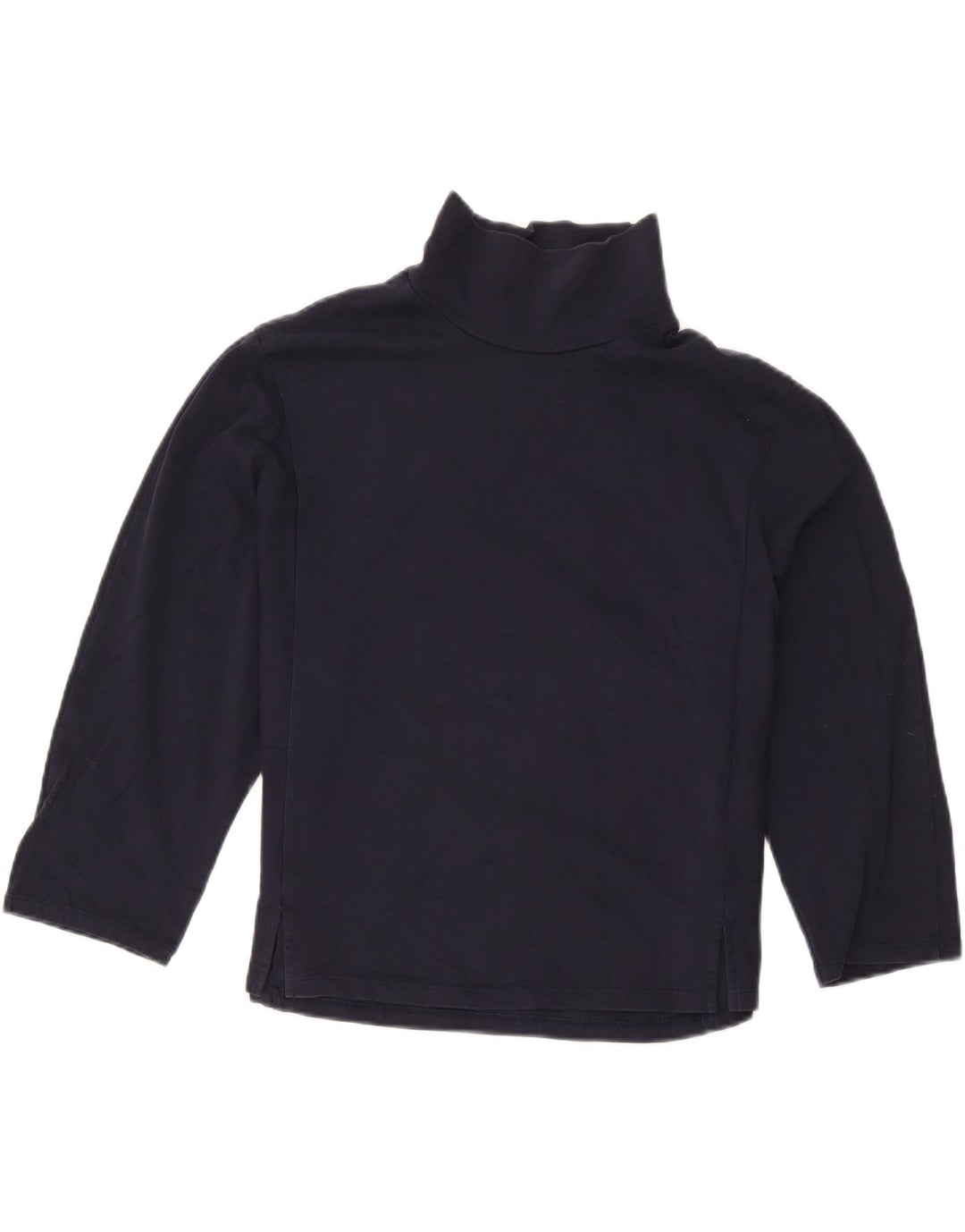 Marks & Spencer Top da donna manica 3/4 UK 12 medio cotone blu navy