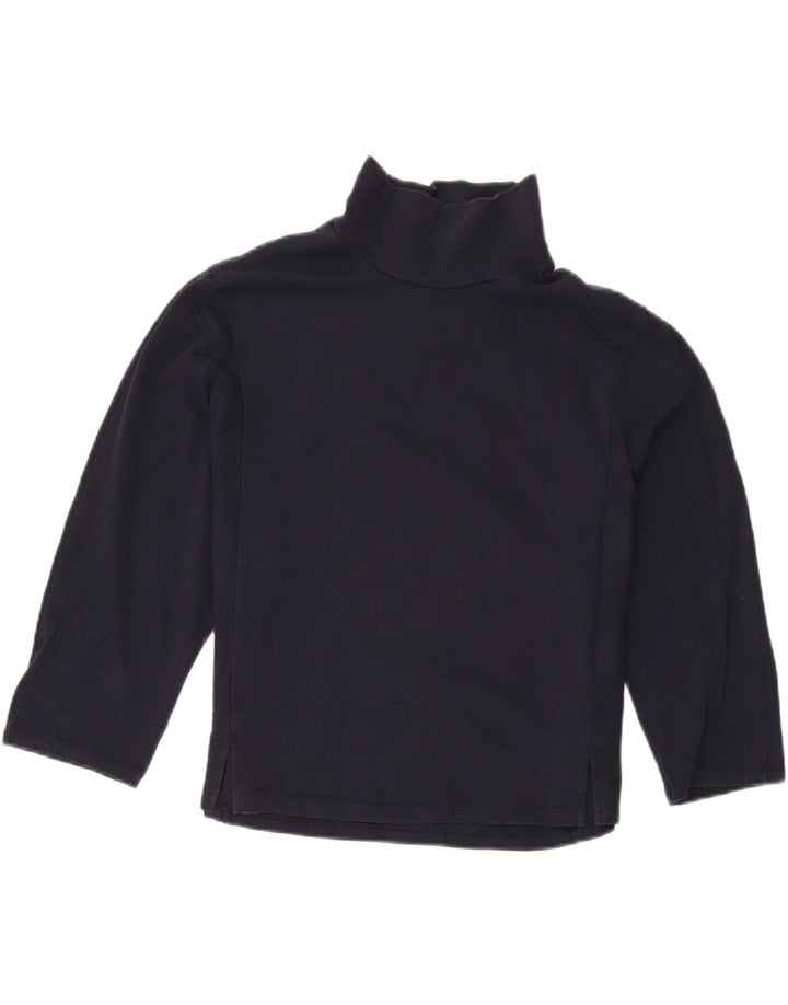 Marks & Spencer Top da donna manica 3/4 UK 12 medio cotone blu navy