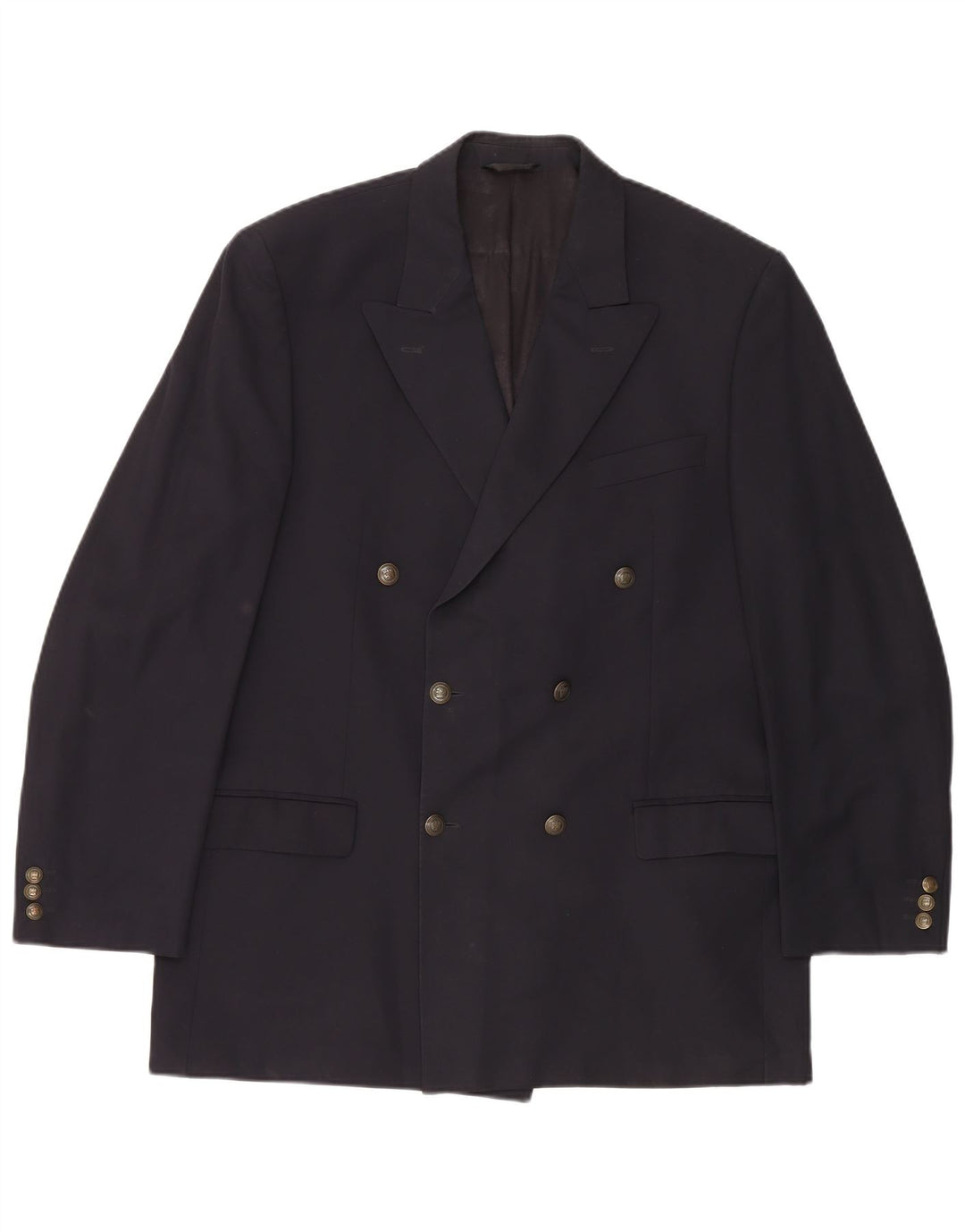 MARKS & SPENCER Giacca blazer doppiopetto da uomo UK 42 Large Blu Navy