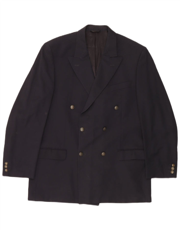 MARKS & SPENCER Giacca blazer doppiopetto da uomo UK 42 Large Blu Navy