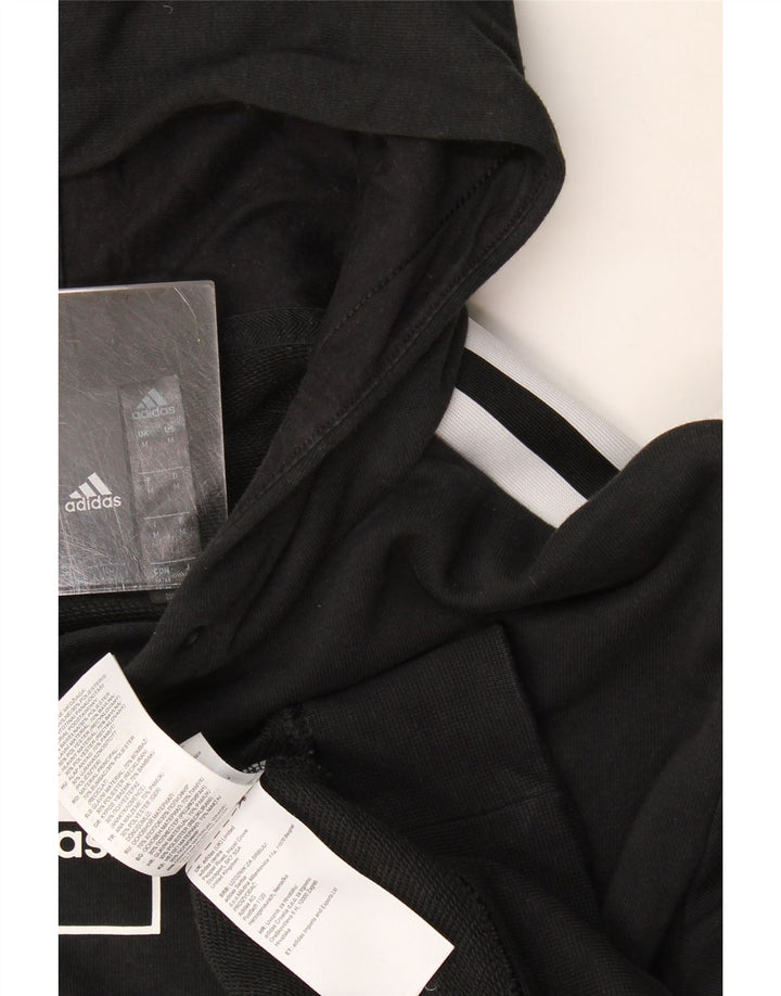 Felpa con cappuccio da uomo Adidas media in cotone nero